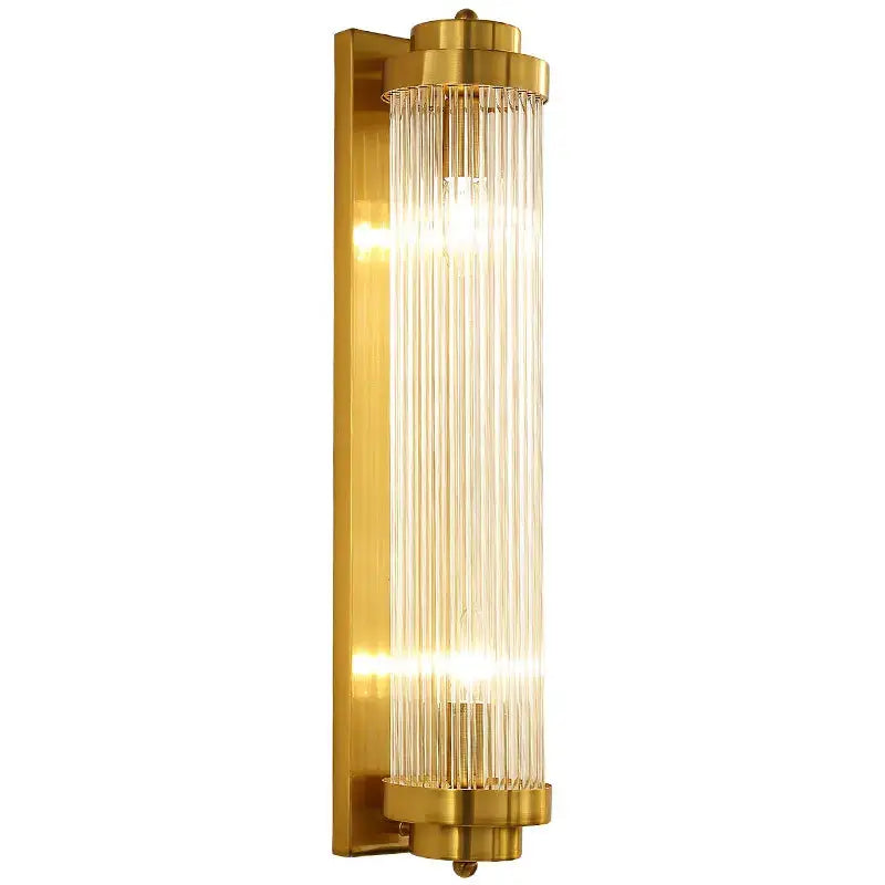 Modern gold crystal wall sconce lamp with vertical glass rods for bedroom lighting by decorbites crystal wall sconce