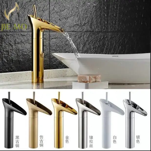 Modern gold crystal wine glass basin faucet with sleek waterfall design for elegant bathroom decorbites crystal wine use