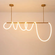 Modern gold curved led pendant lights featuring a sleek luminous led pendant design for living room use