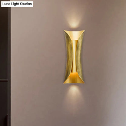 DecorBites™ DecorBites™ Modern Gold Curved LED Sconce Light - 2 Head Metal Wall Fixture for Living Room