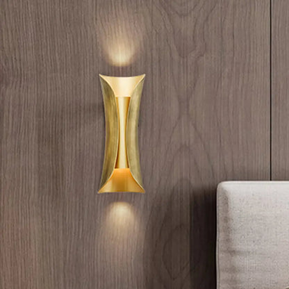 DecorBites™ DecorBites™ Modern Gold Curved LED Sconce Light - 2 Head Metal Wall Fixture for Living Room
