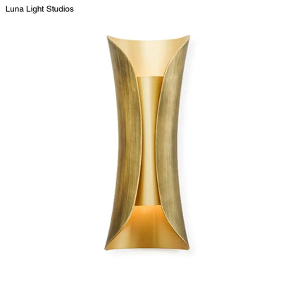 DecorBites™ DecorBites™ Modern Gold Curved LED Sconce Light - 2 Head Metal Wall Fixture for Living Room