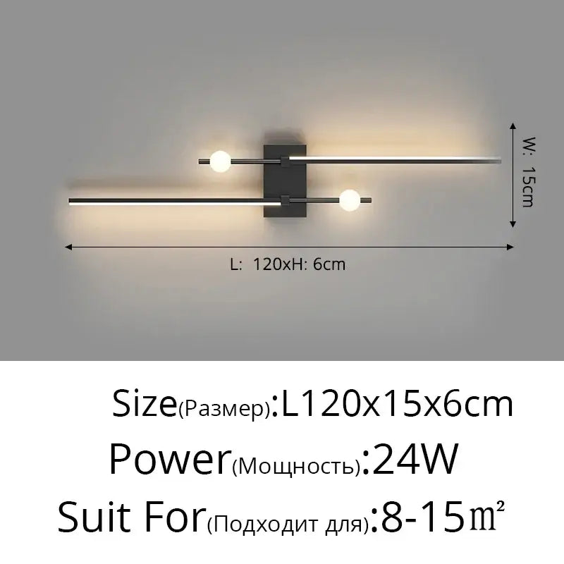 Modern black wall lamp with two spherical bulbs and sleek minimalist design for decorbites led wall lighting