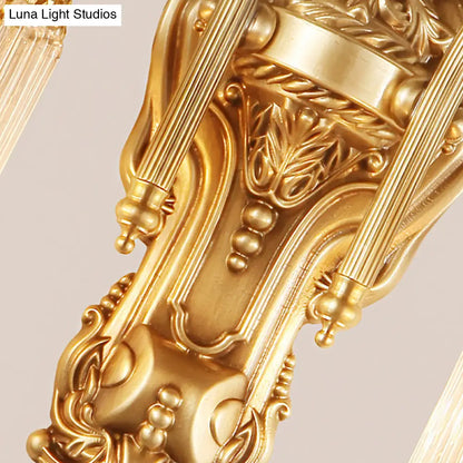 DecorBites™ DecorBites™ Modern Gold Cylinder Wall Sconce with Crystal Rod Shade – Nordic Style | Metal Wall Mount Light