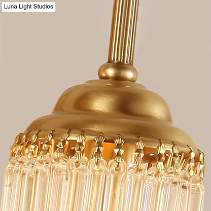 DecorBites™ DecorBites™ Modern Gold Cylinder Wall Sconce with Crystal Rod Shade – Nordic Style | Metal Wall Mount Light