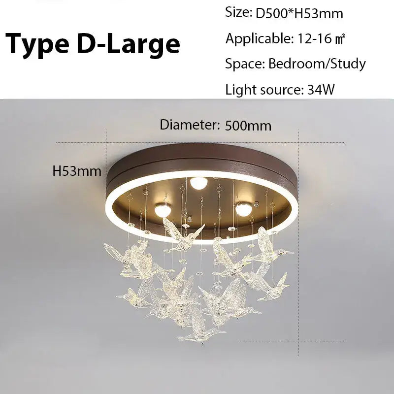 Modern gold dancing girl led chandelier with bronze frame illuminated ring and clear crystal bird ornaments for bedroom decorbites dancing girl