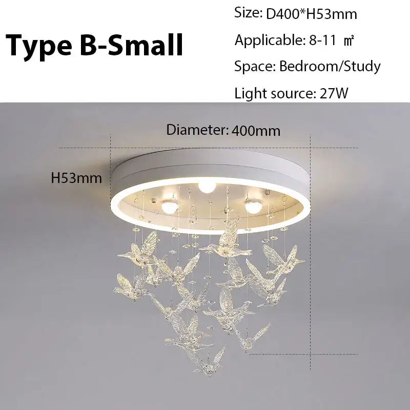 Modern gold dancing girl led chandelier featuring a white circular ceiling light with crystal bird ornaments for bedroom decorbites dancing girl