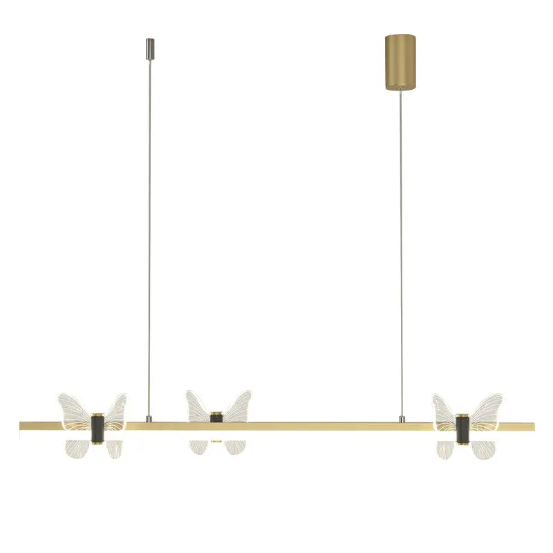 Modern gold decorbites butterfly flower chandelier with gold and matte silver finish and translucent winged accents