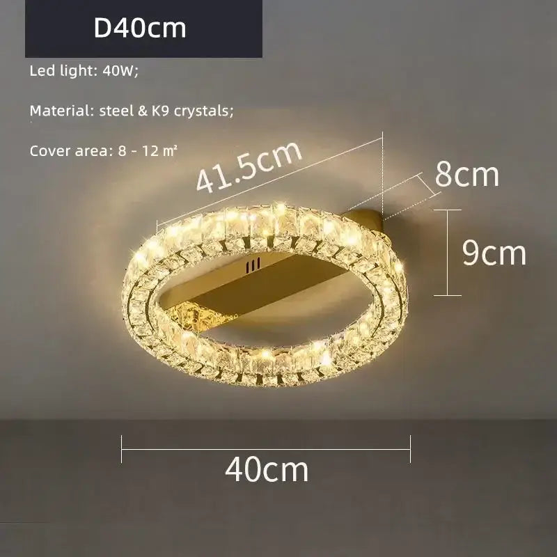 Modern gold decorbites crystal ceiling chandelier with gold steel frame and sparkling k9 crystals for living room lighting