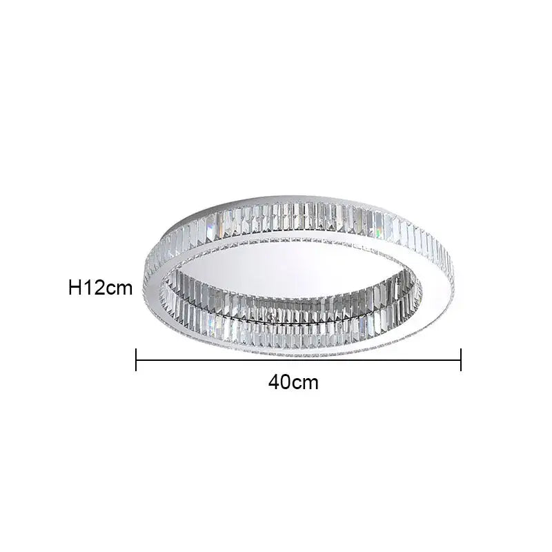 Modern gold decorbites crystal circle ceiling chandelier with silver-toned faceted crystal rings for living room lighting