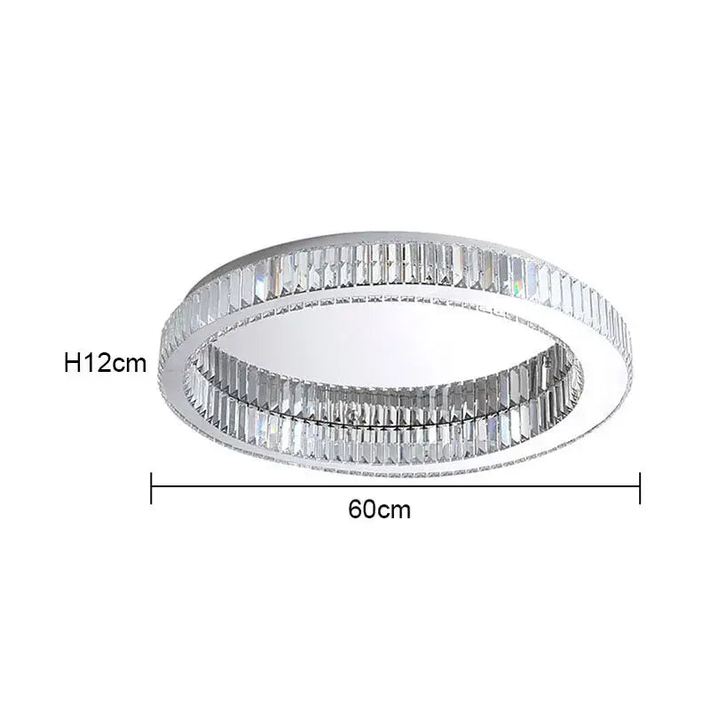 Modern gold decorbites crystal circle ceiling chandelier with clear faceted crystals in polished chrome frame
