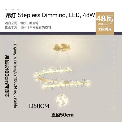 Modern gold decorbites crystal flower chandelier with spiral design and stepless dimming led lighting for living room