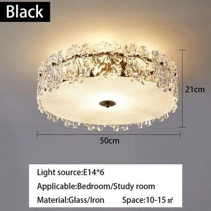Modern gold decorbites crystal glass maple leaf chandelier with black glass iron ceiling light and crystal flower accents