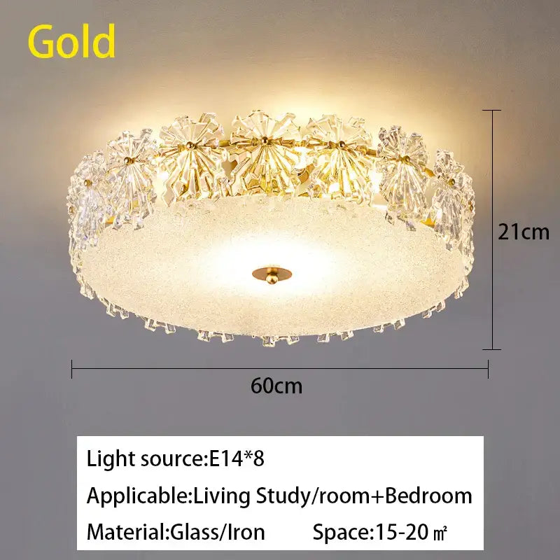 Modern gold decorbites crystal glass maple leaf living room chandelier with gold-toned iron and starburst glass design