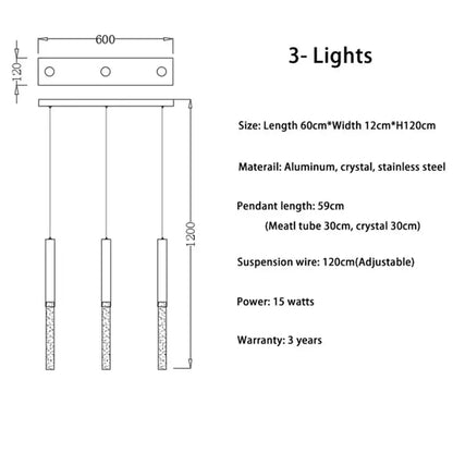 Modern gold decorbites crystal led chandelier with sleek aluminum crystal and stainless steel three-light pendant fixture