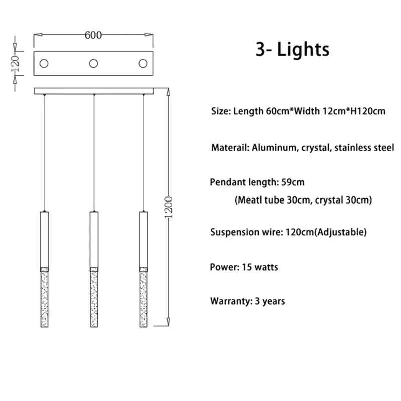 Modern gold decorbites crystal led chandelier with sleek aluminum crystal and stainless steel three-light pendant fixture