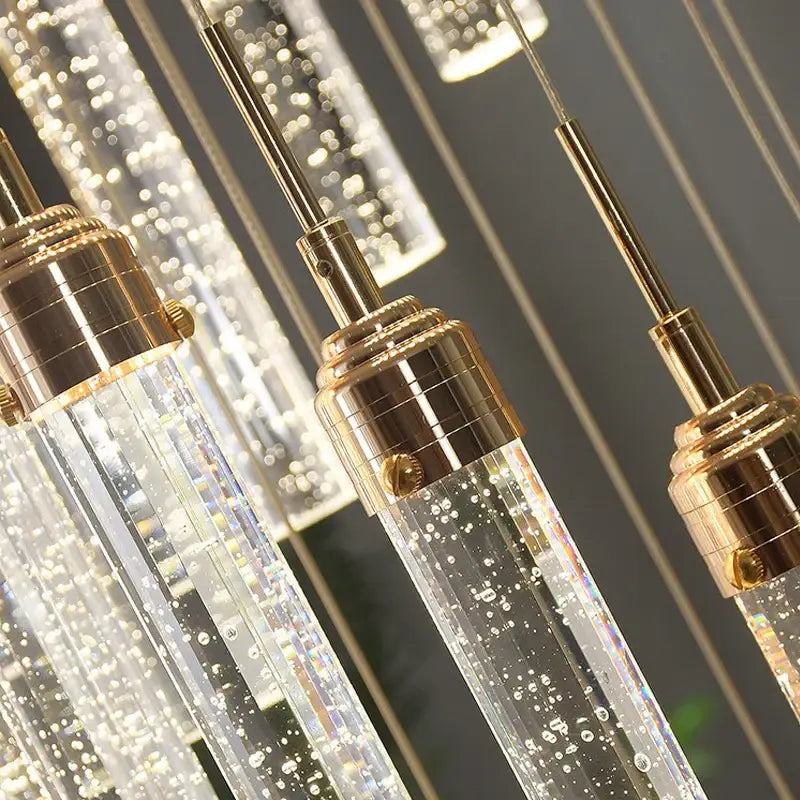 Modern gold decorbites deluxe crystal chandelier with clear glass and gold metal fixtures for dining room lighting