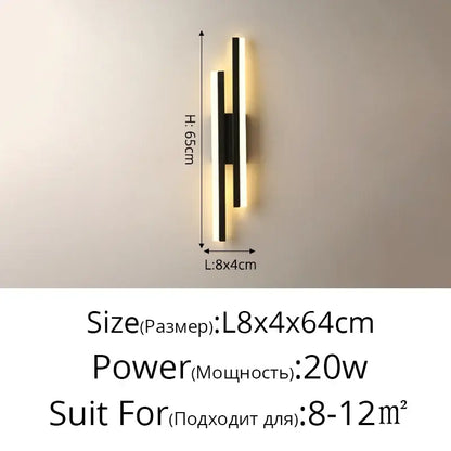 Modern black and white wall lamp with sleek minimalist design featured in decorbites led strip bedroom sconce light