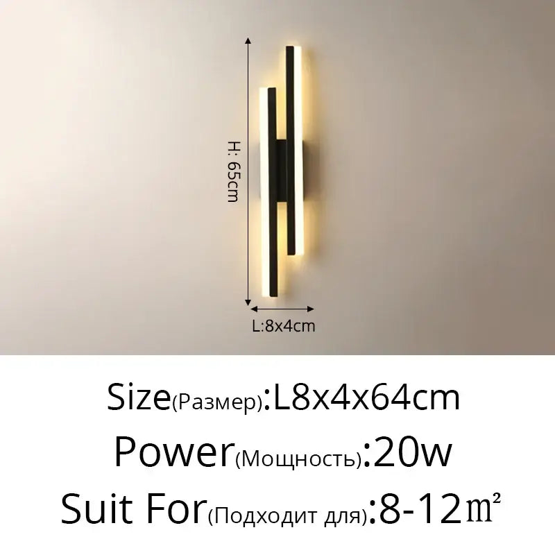 Modern black and white wall lamp with sleek minimalist design featured in decorbites led strip bedroom sconce light