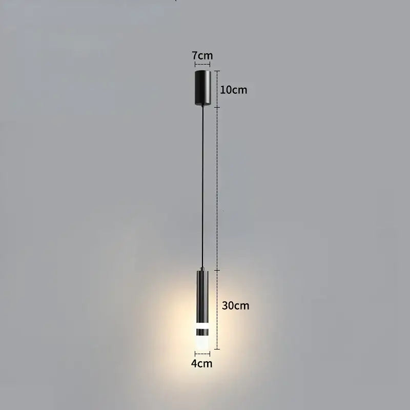 Minimalist black and white double head led pendant lights with sleek metallic finish for modern bedroom lighting