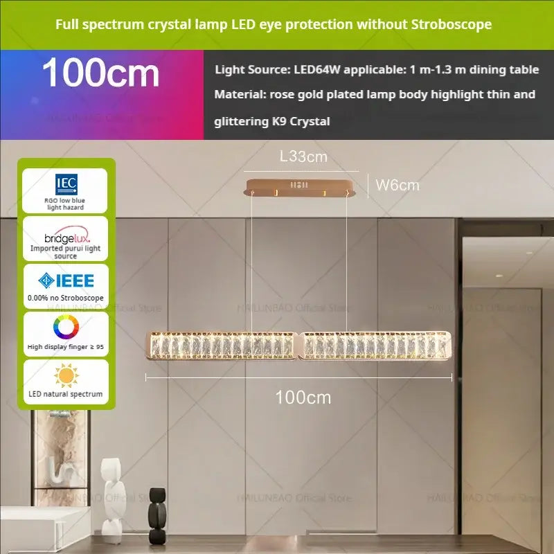 Modern gold double ring luxury crystal chandelier with rose gold pendant and k9 crystal accents for dining room decorbites light luxury
