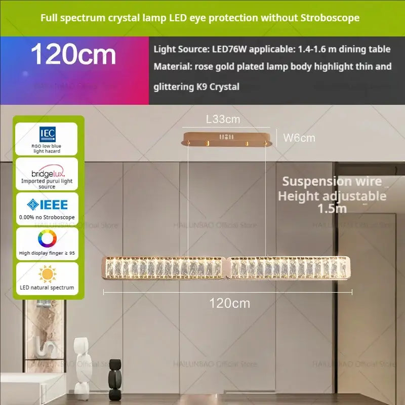 A 120cm modern gold double ring luxury crystal chandelier with rose gold plated body and k9 crystal accents for decorbites light luxury