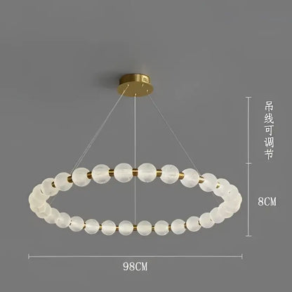 Modern gold elegant pearl necklace chandelier with frosted glass globes and metal accents for living room decorbites elegant pearl