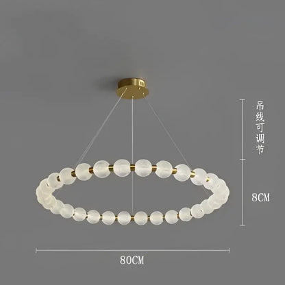 Modern gold elegant pearl necklace chandelier with frosted glass beads and adjustable wires for living room decorbites elegant pearl design