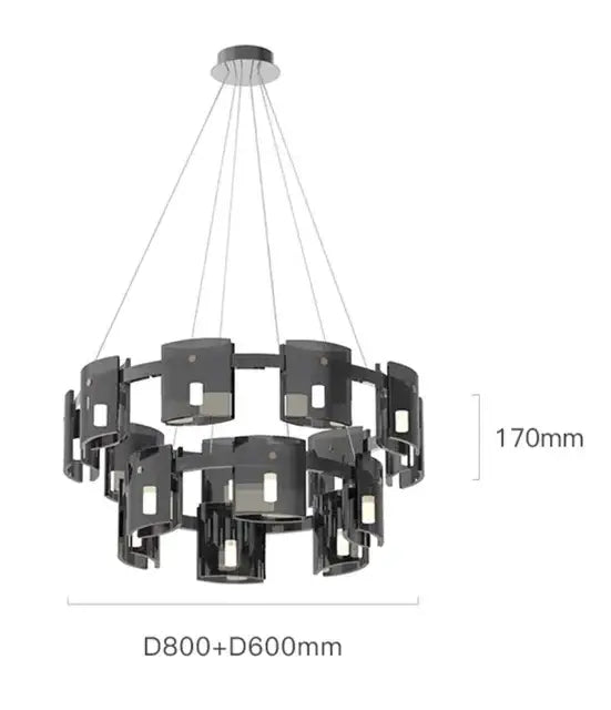 Modern black chandelier with sleek geometric design and multiple tiers of elegant smoky glass light fixtures for dining room decorbites elegant smoky