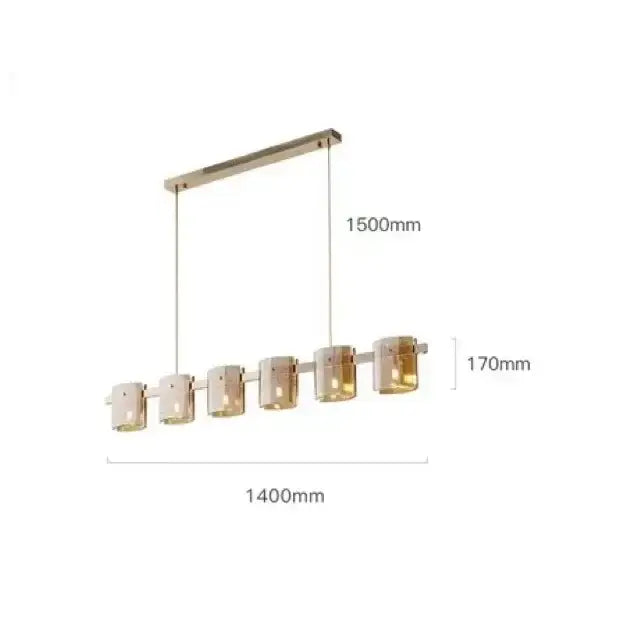 Modern gold elegant smoky glass chandelier with six cylindrical shades in a sleek design for dining room decorbites elegant smoky