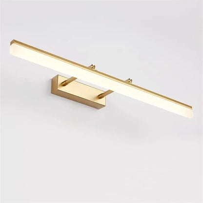 Modern gold elegant vanity led lights bathroom wall sconce with a gold-finished rectangular design for decorbites elegant vanity