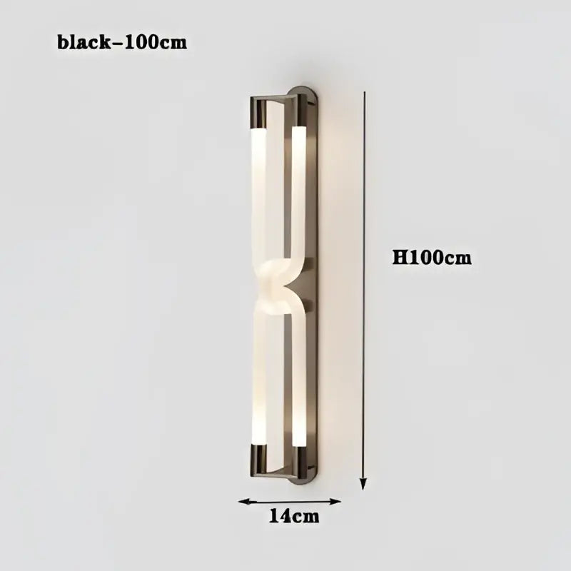 Black modern wall sconce with sleek minimalist design and two vertical led tubes for elegant wall mounted light decorbites