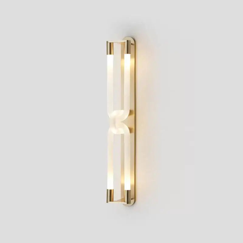 Modern gold elegant wall mounted light featuring two translucent acrylic tubes with a sleek metallic frame for decorbites elegant wall decor