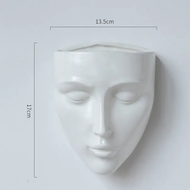 Modern gold face decorbites ceramic wall-mounted vase in white ceramic with minimalist face design for living room decor