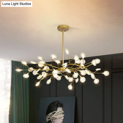 Lámpara de techo moderna con acabado dorado y brazo colgante - Lámpara de techo metálica de varias luces