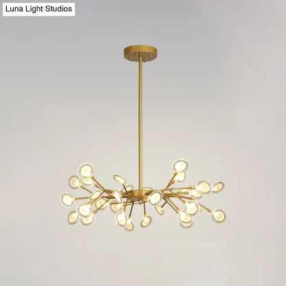 Lámpara de techo moderna con acabado dorado y brazo colgante - Lámpara de techo metálica de varias luces