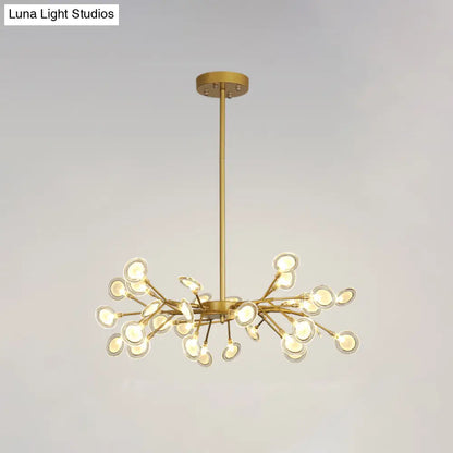 Lámpara de techo moderna con acabado dorado y brazo colgante - Lámpara de techo metálica de varias luces