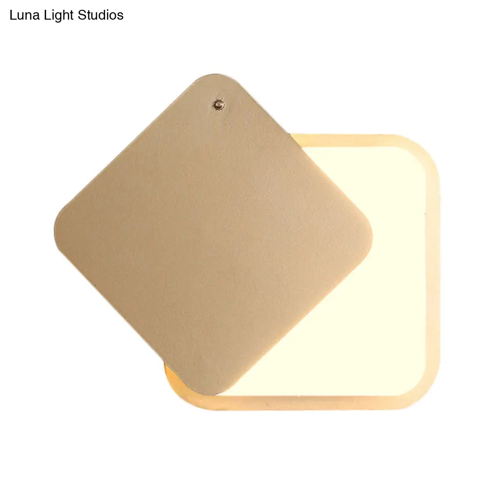 DecorBites™ DecorBites™ Modern Gold Finish LED Wall Sconce with Rotatable Design - Square Metallic Wall Lighting