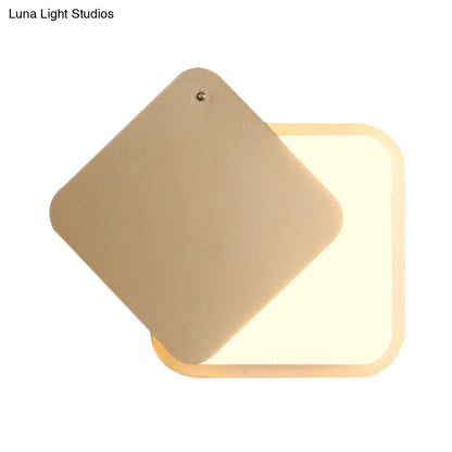 DecorBites™ DecorBites™ Modern Gold Finish LED Wall Sconce with Rotatable Design - Square Metallic Wall Lighting