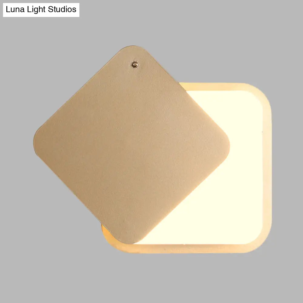 DecorBites™ DecorBites™ Modern Gold Finish LED Wall Sconce with Rotatable Design - Square Metallic Wall Lighting
