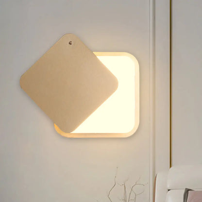 DecorBites™ DecorBites™ Modern Gold Finish LED Wall Sconce with Rotatable Design - Square Metallic Wall Lighting