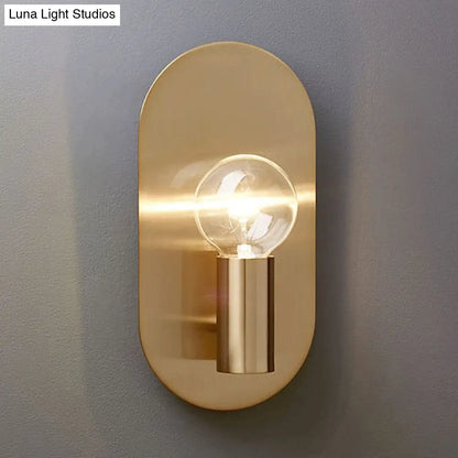 DecorBites™ DecorBites™ Modern Gold Finish Wall Sconce with Exposed Bulb Design and Oval Backplate