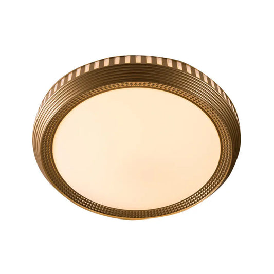 DecorBites™ DecorBites™ Modern Gold Flush Ceiling Light for Bedroom - Round Acrylic Shade, White/Warm Light