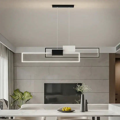 Modern gold geometric led pendant light with sleek black and white minimalist design for dining room decorbites geometric led pendant