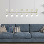 Decorbites™ modern gold glass ball chandelier ceiling light with eight frosted glass ball bulbs for dining room island