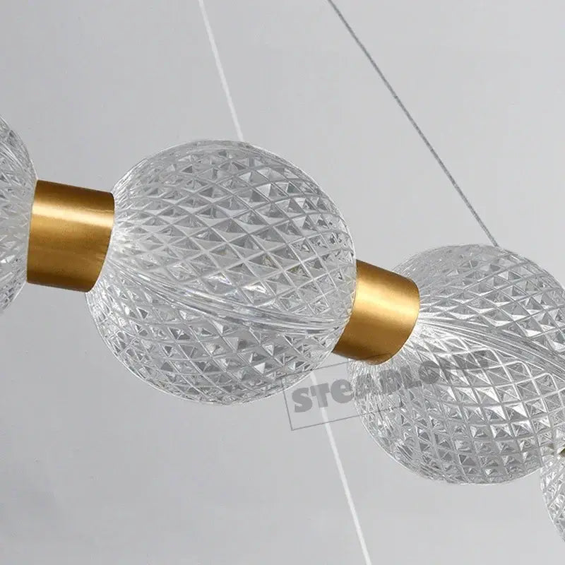 Modern gold glass ball led chandelier featuring clear faceted glass spheres with gold-toned connectors for living room decorbites glass ball ball led chandelier