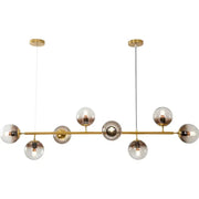 Modern gold glass ball pendant chandelier with spherical globes and exposed filament bulbs for dining room decorbites lighting