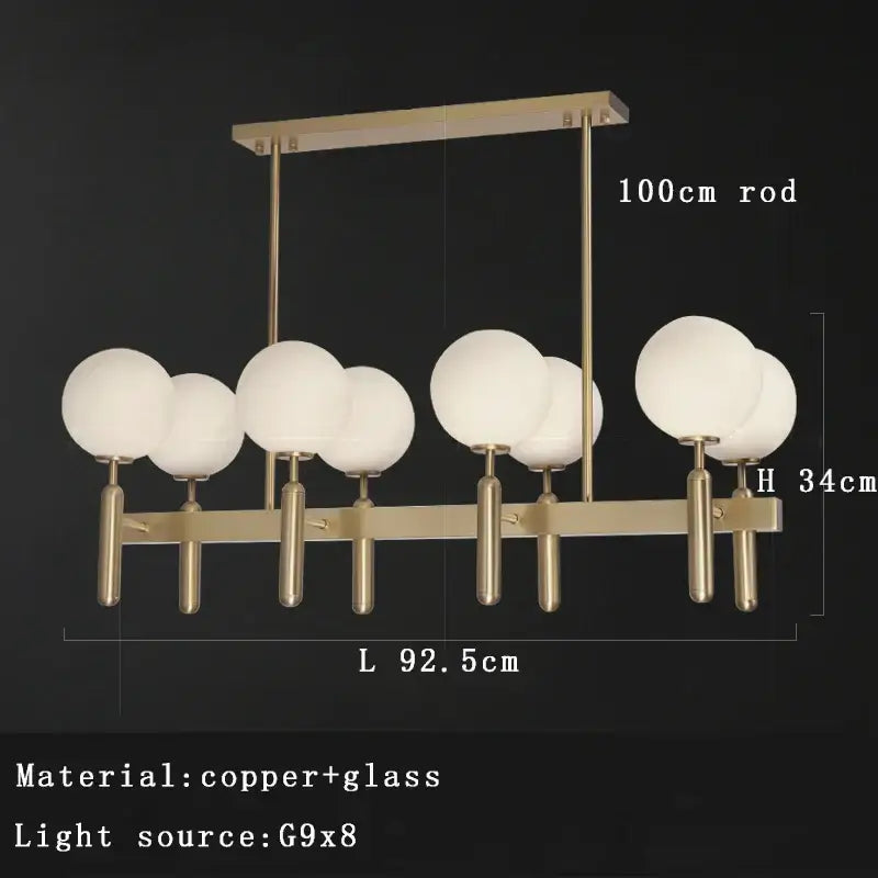 Modern gold glass balloon chandelier with six frosted glass globes in brass finish by decorbites glass balloon decor