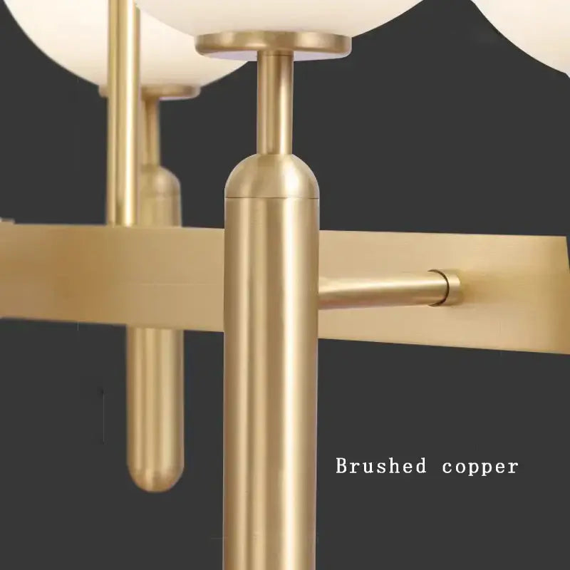 Brushed copper decorbites glass balloon chandelier with frosted glass globe shades for modern dining room decor