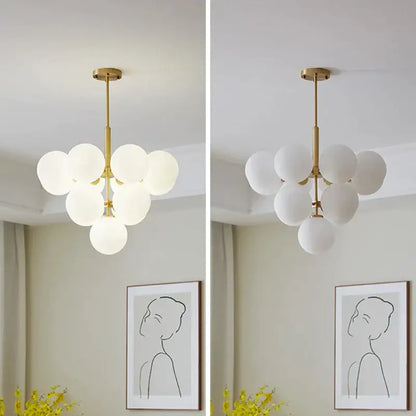 Modern gold glass balls chandelier with frosted globes for dining room decorbites glass balls lighting fixture